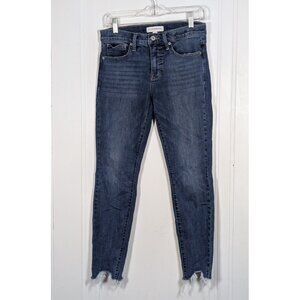 Lucky Brand Size 6/28 Ava Mid Rise Super Skinny STRETCH Denim Jeans Ankle Fray